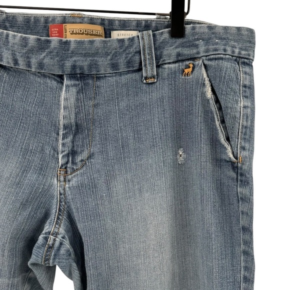 Vintage Old Navy Trouser Jeans Y2K Ultra Low Waist Wide Leg Distressed | 16 33" - Picture 3 of 13